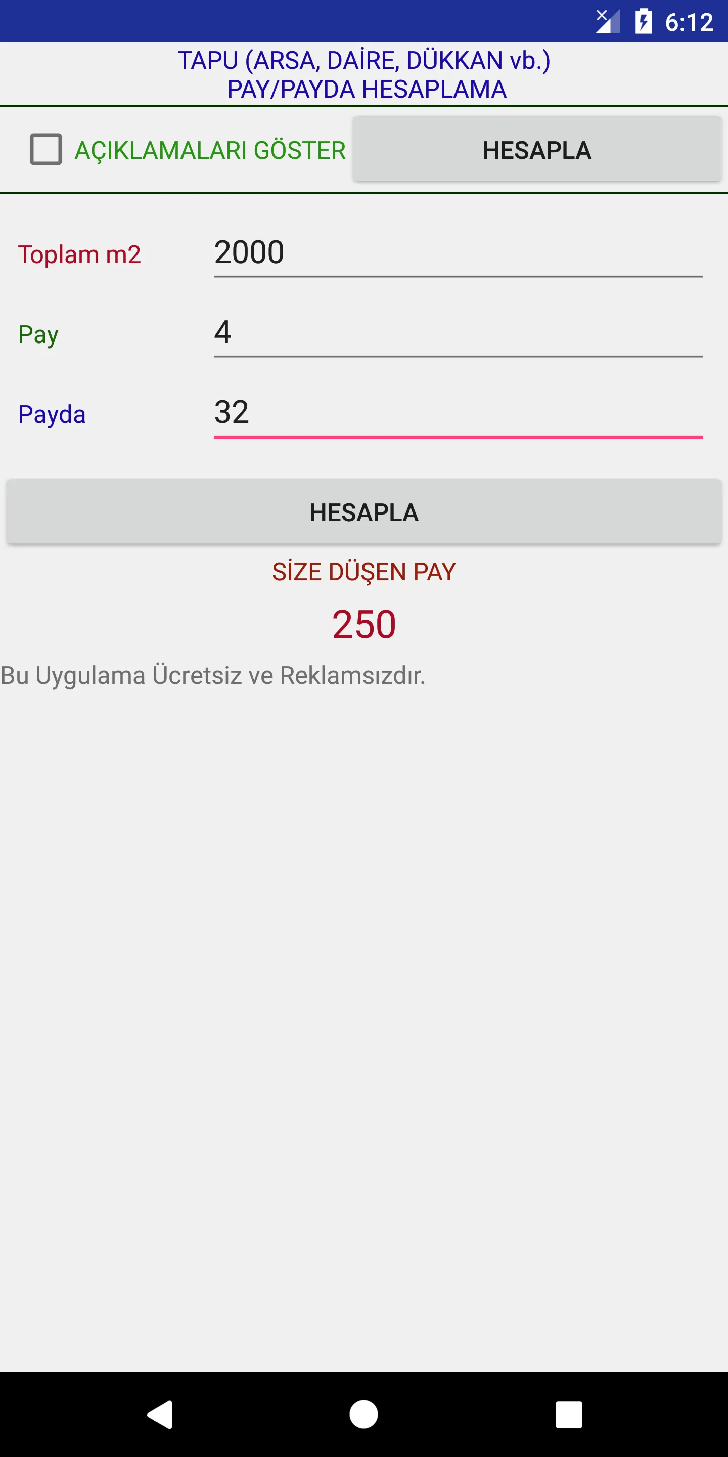 Hisseli Tapu Pay Payda Hesapla | Indus Appstore | Screenshot