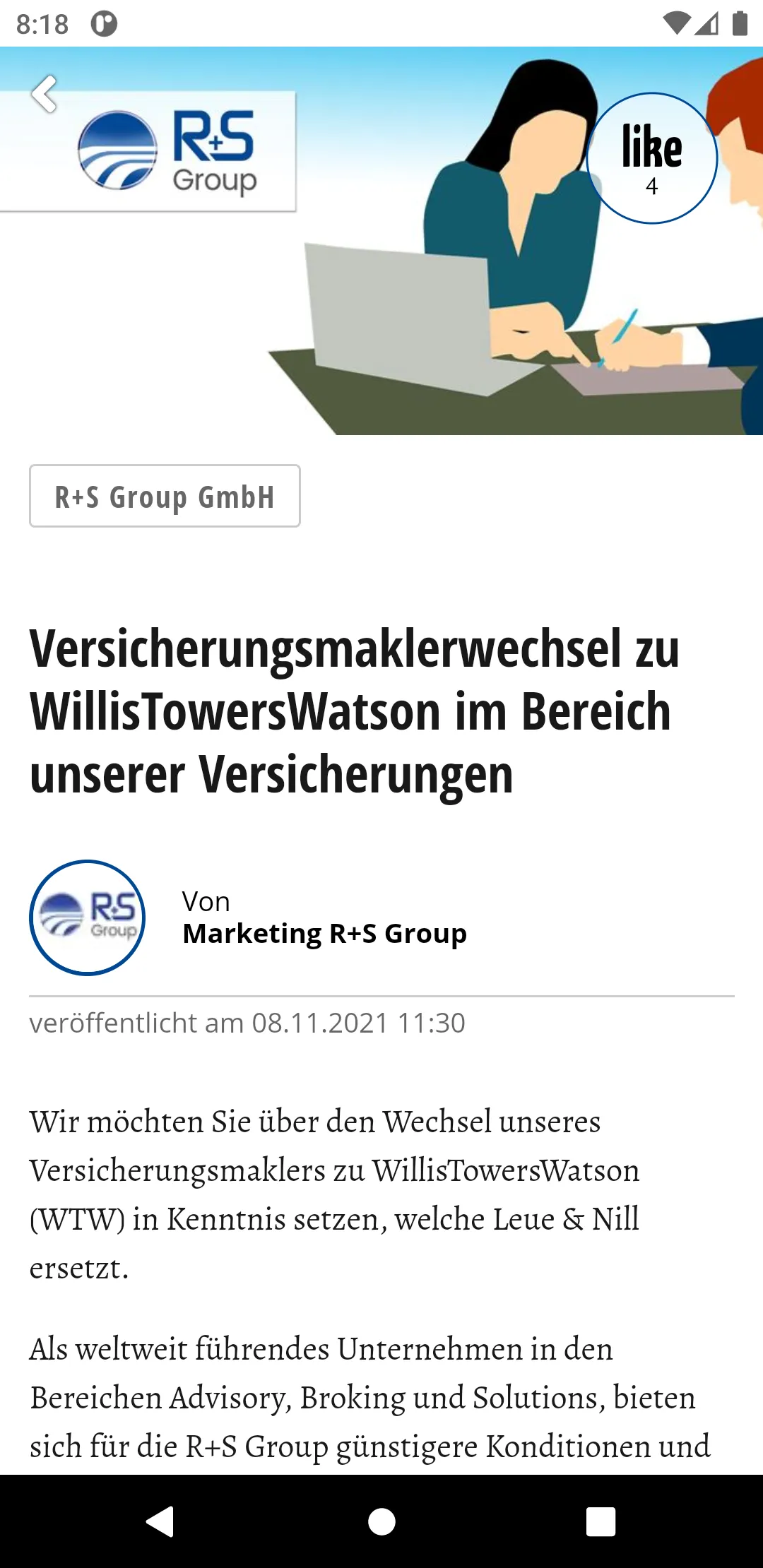 R+S Group Mitarbeiter-App | Indus Appstore | Screenshot