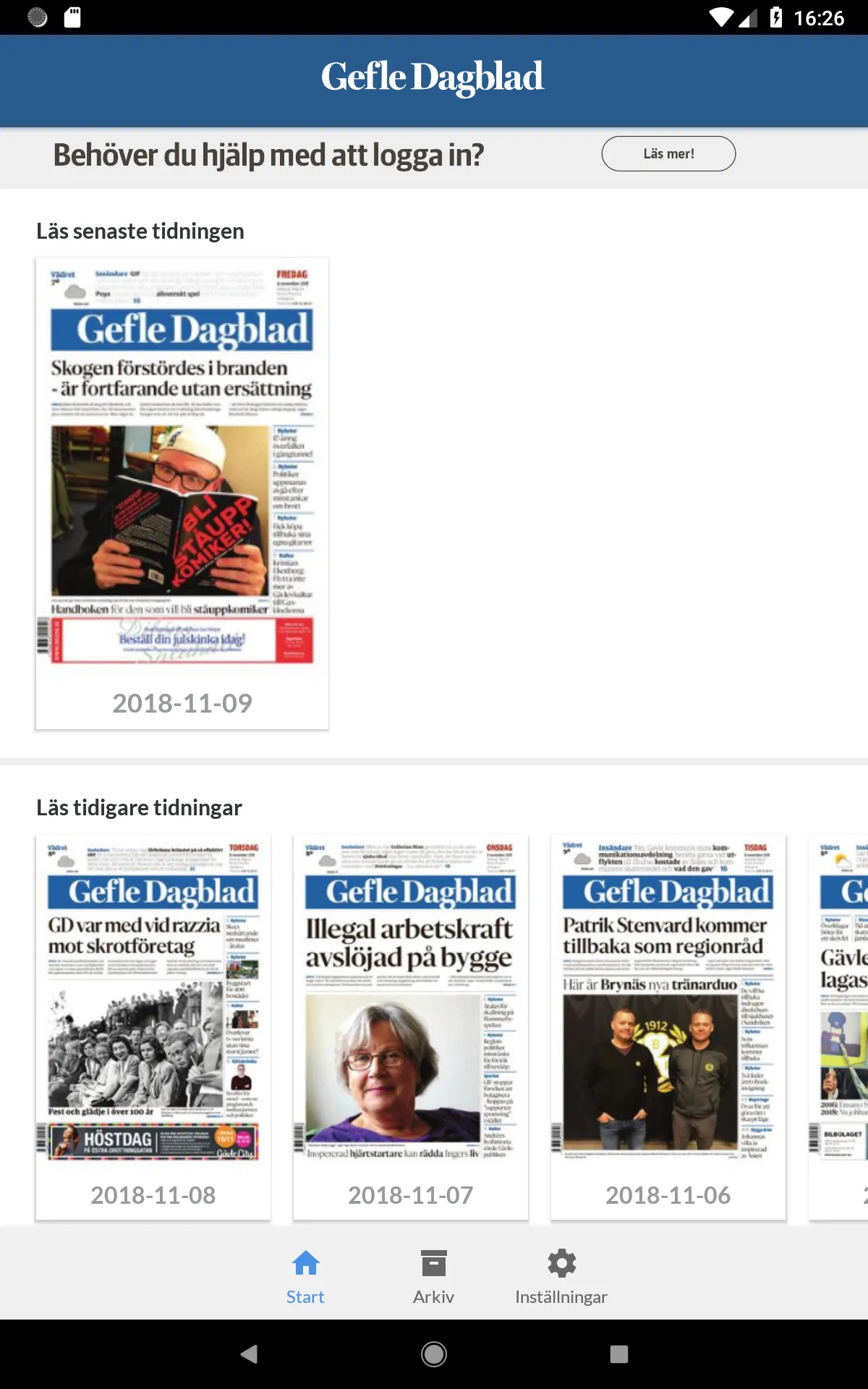 Gefle Dagblad e-tidning | Indus Appstore | Screenshot