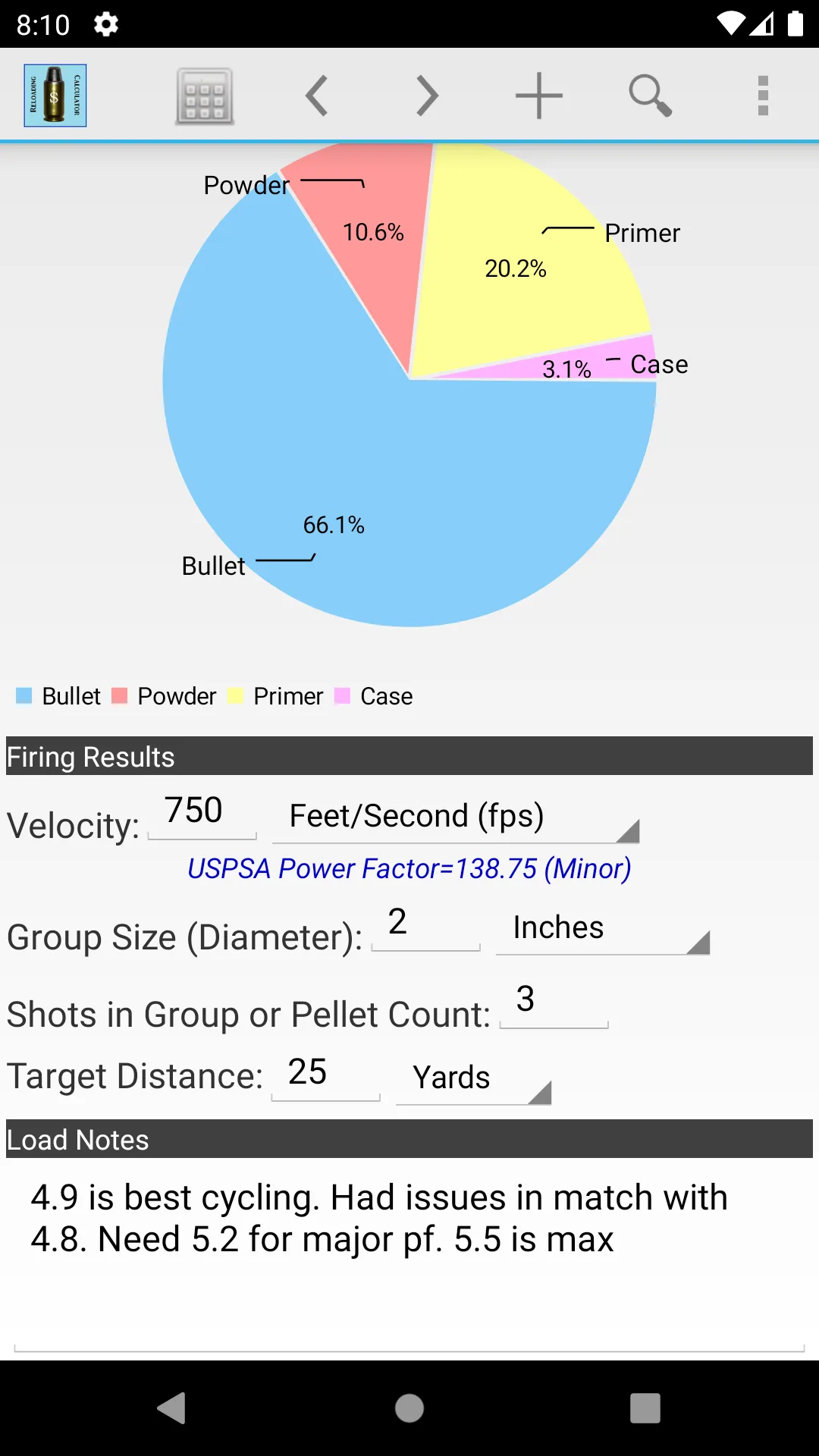 Reloading Calculator - Ammo | Indus Appstore | Screenshot