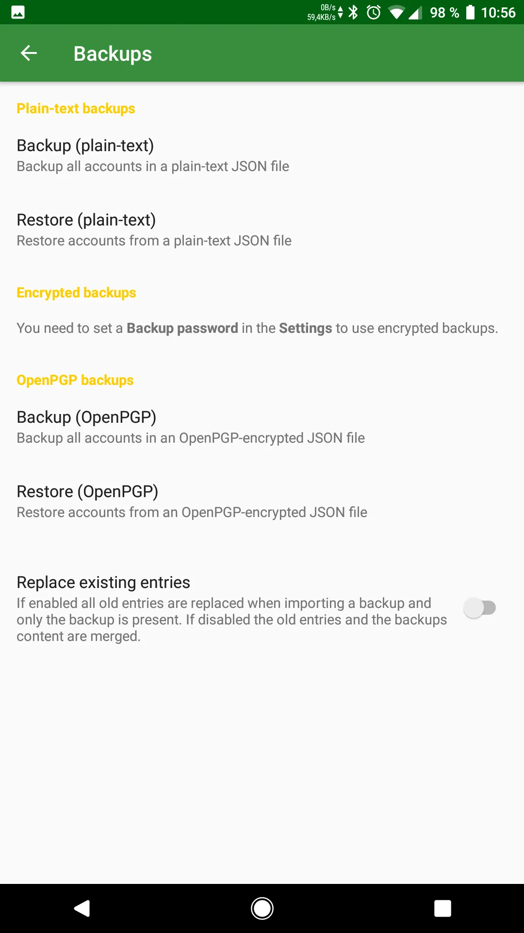 andOTP - OTP Authenticator | Indus Appstore | Screenshot