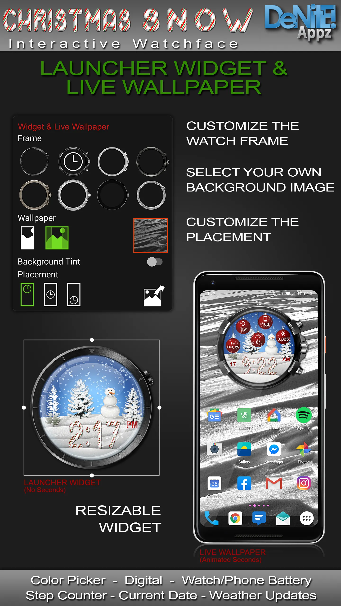 Christmas Snow HD Watch Face | Indus Appstore | Screenshot