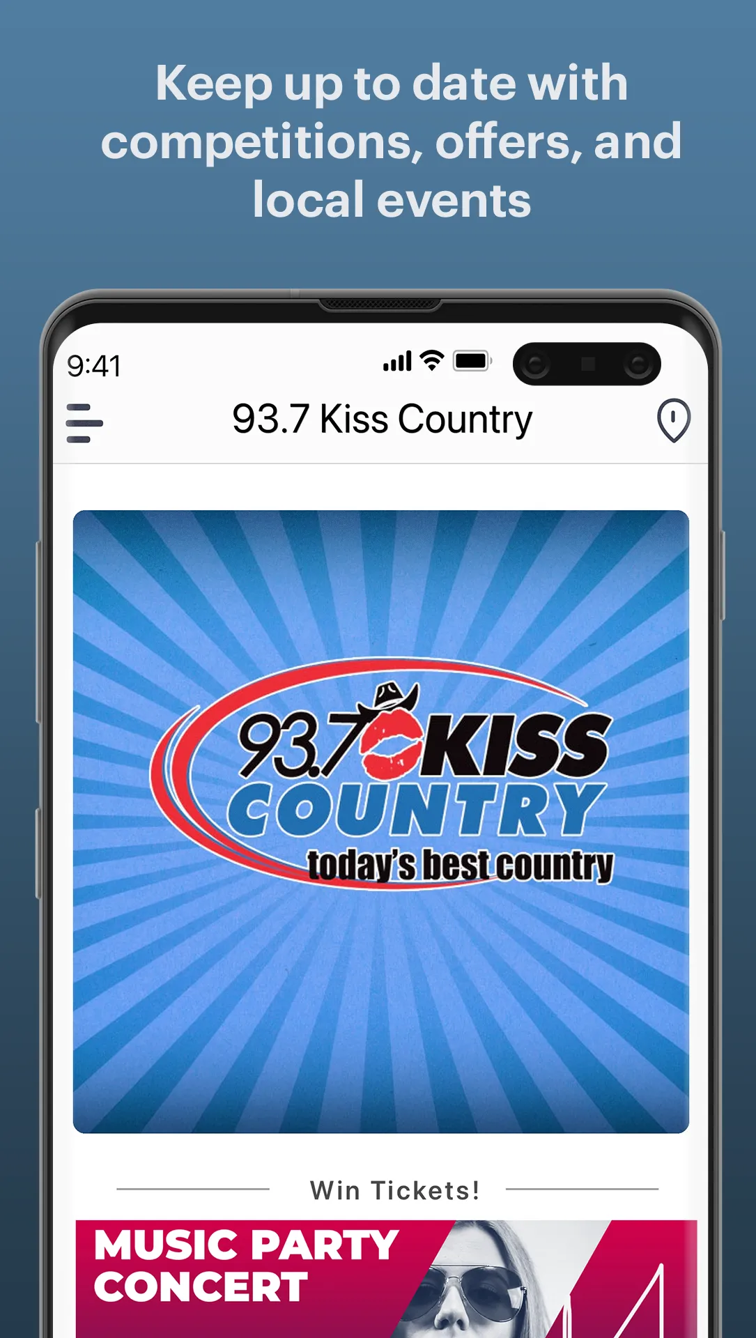 93.7 Kiss Country | Indus Appstore | Screenshot