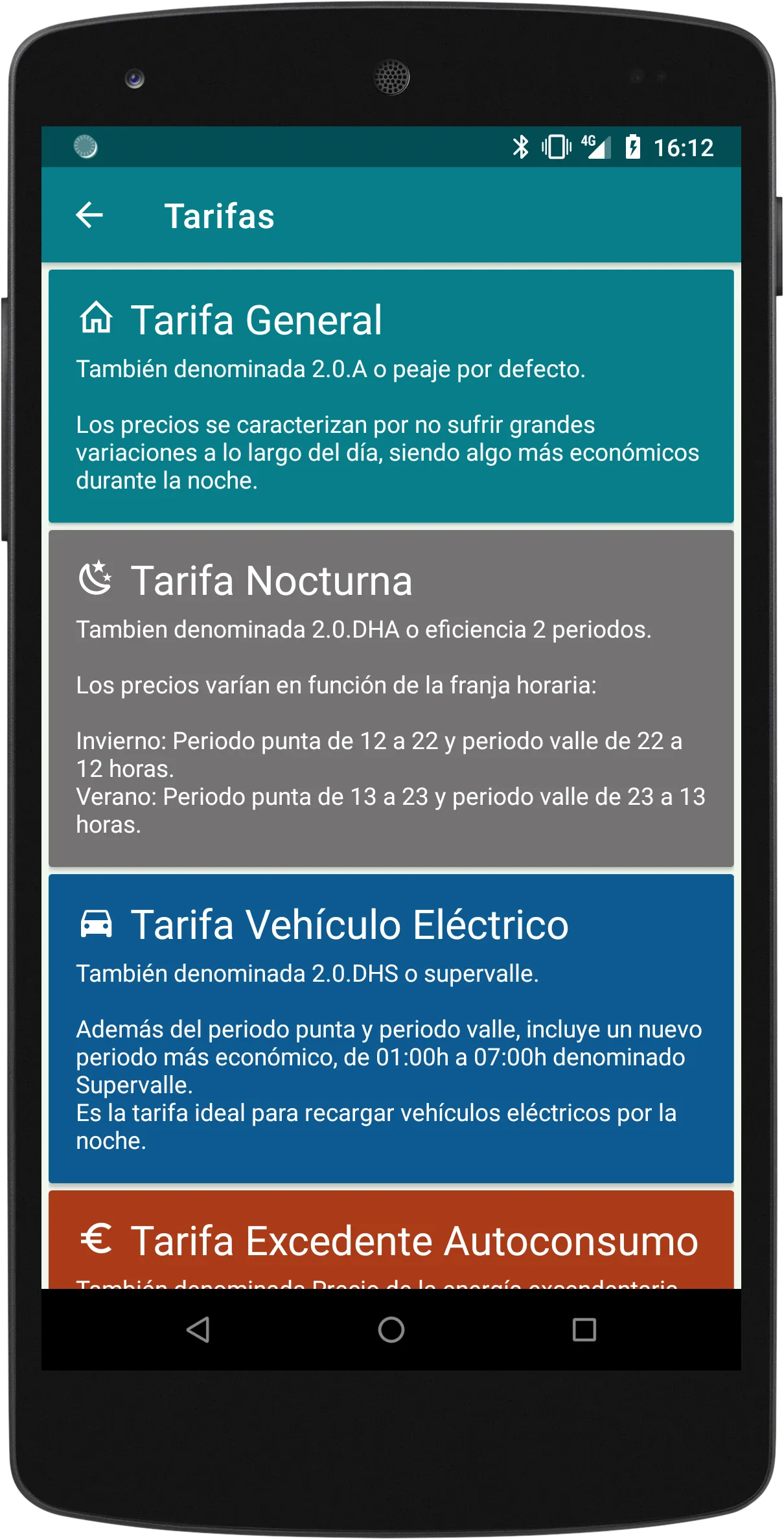 Tarifa Luz Hora | Indus Appstore | Screenshot