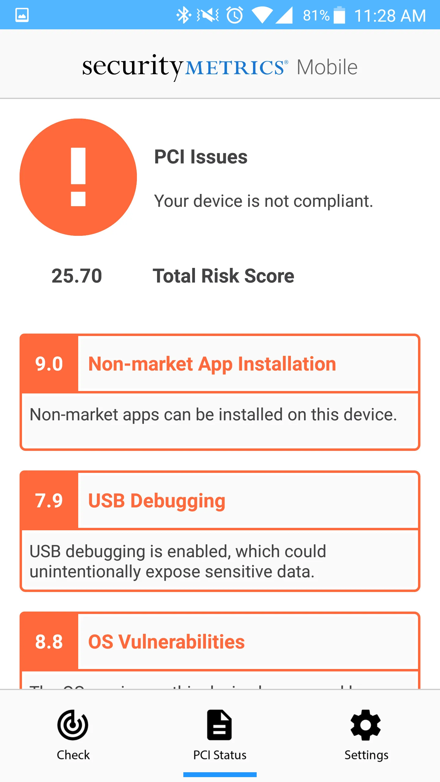 SecurityMetrics Mobile | Indus Appstore | Screenshot