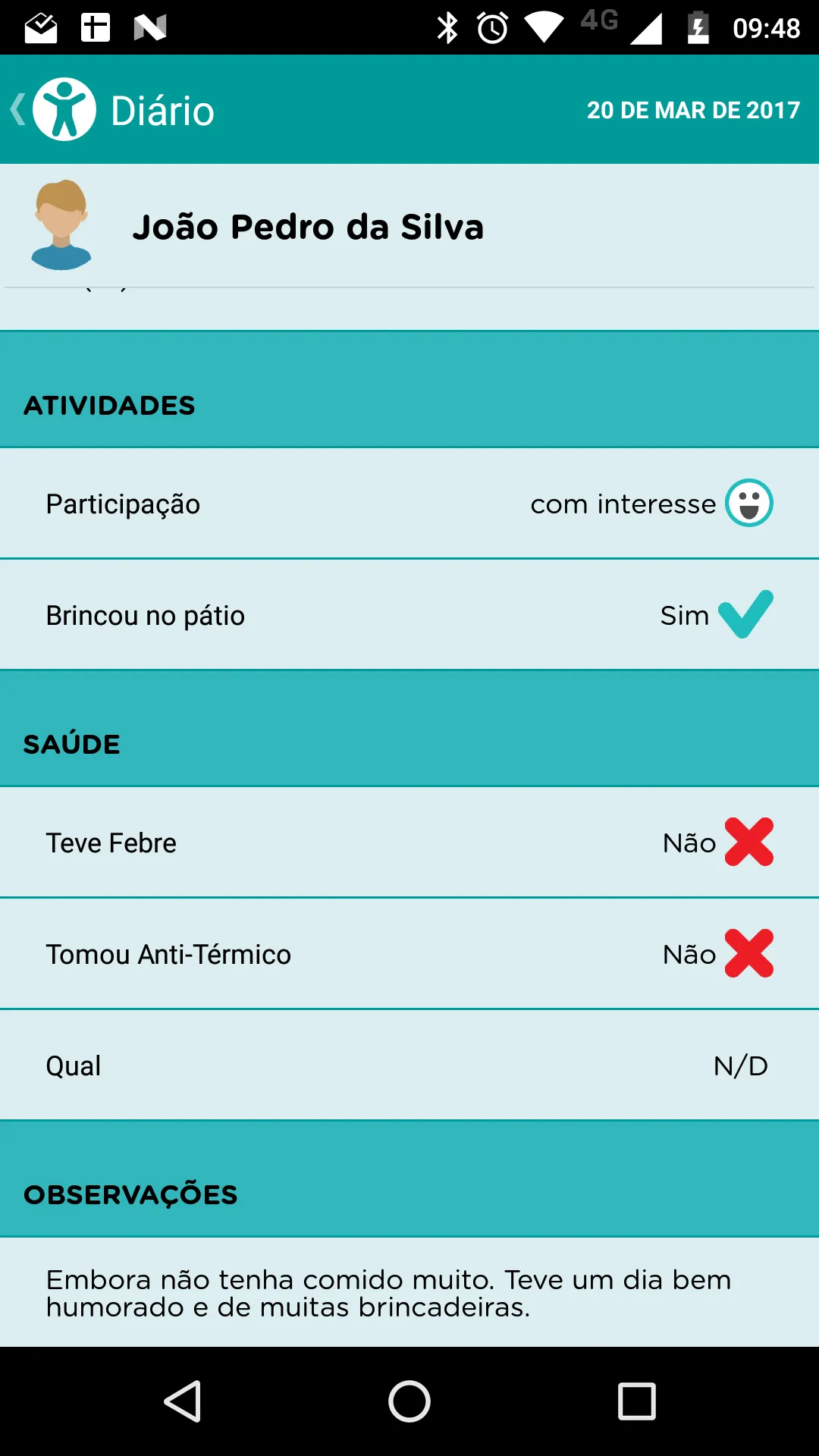 Diário Escola Pais EF | Indus Appstore | Screenshot