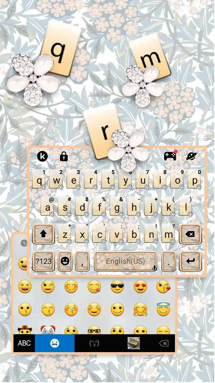 Floral Batik Pattern Keyboard  | Indus Appstore | Screenshot