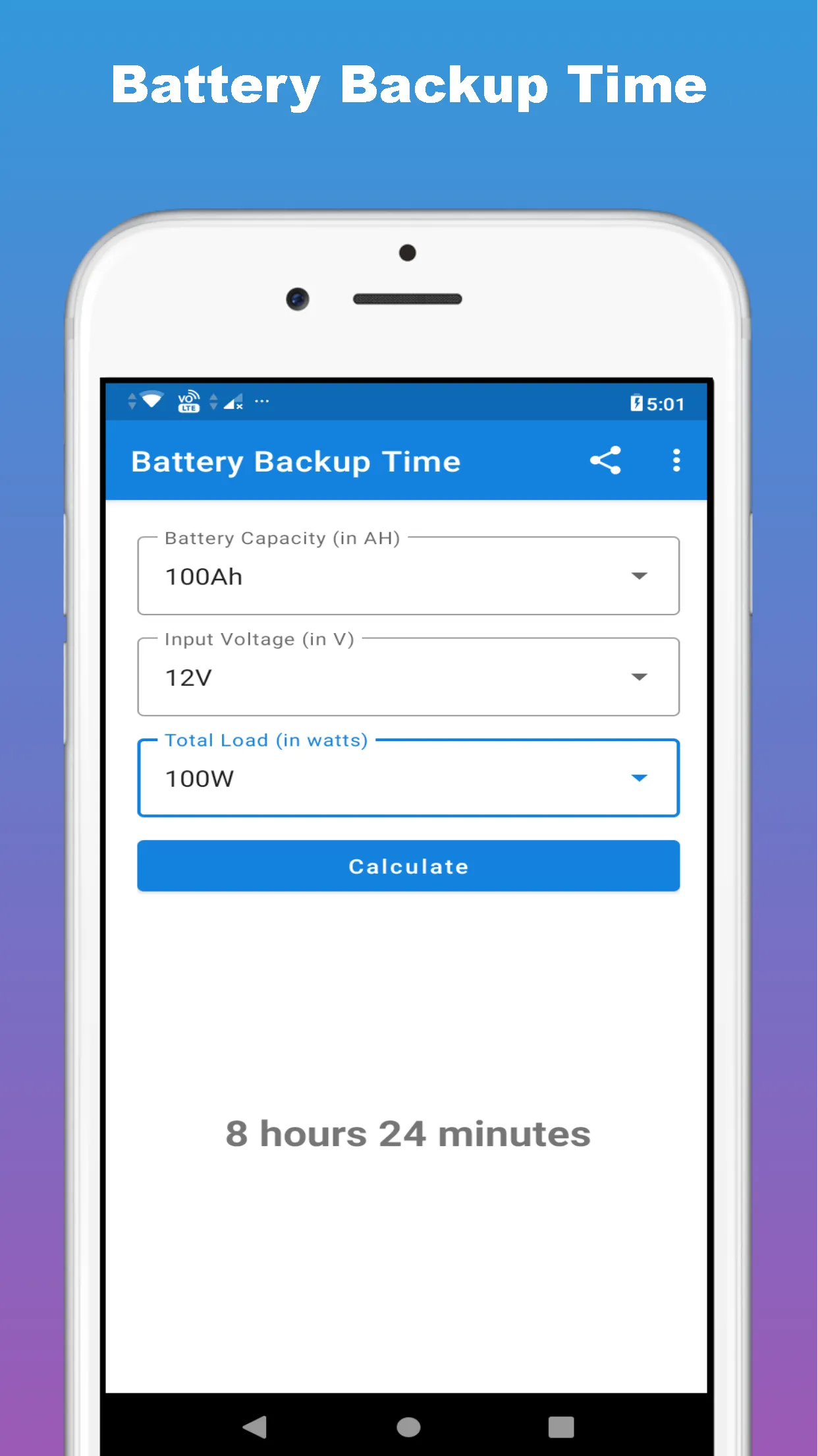 Inverter Battery Calculator | Indus Appstore | Screenshot