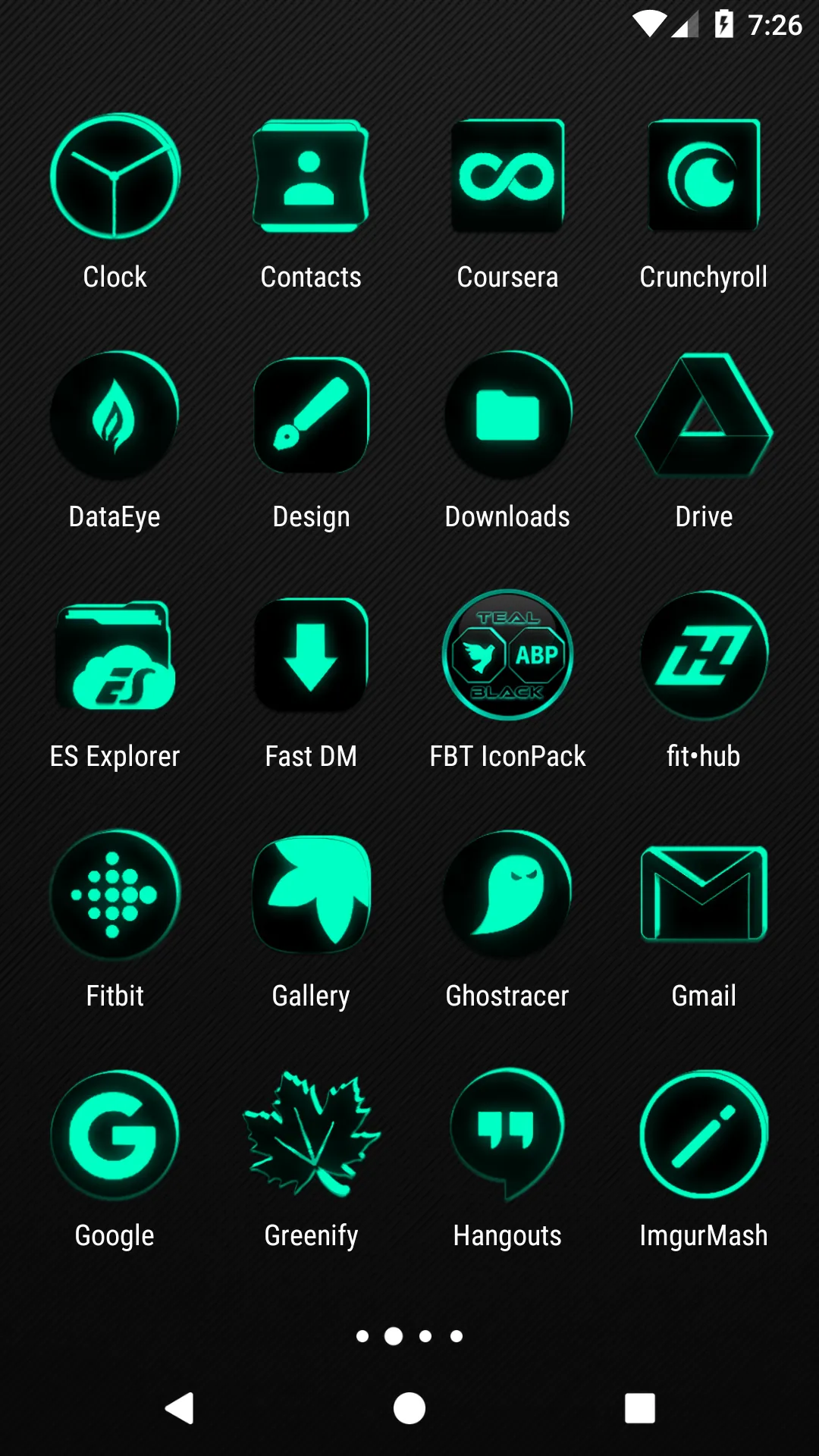 Flat Black and Teal Icon Pack | Indus Appstore | Screenshot