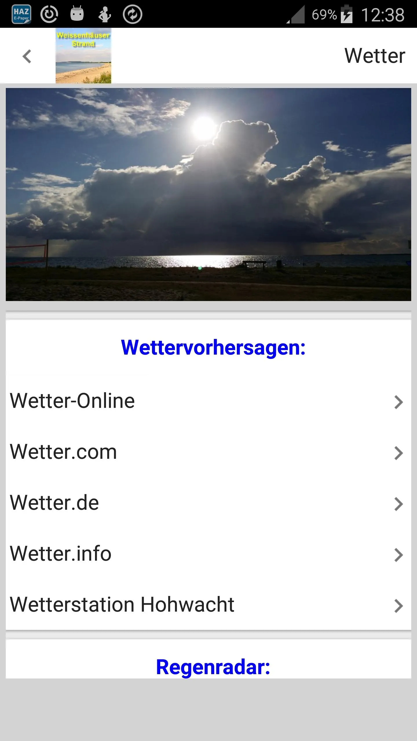 Weissenhäuser Strand UrlaubApp | Indus Appstore | Screenshot