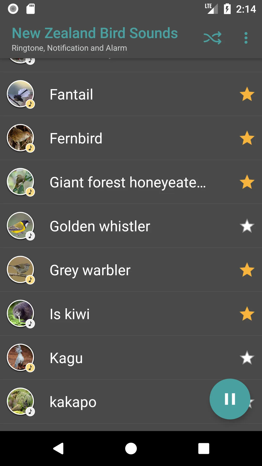 NZ Bird Sounds | Indus Appstore | Screenshot