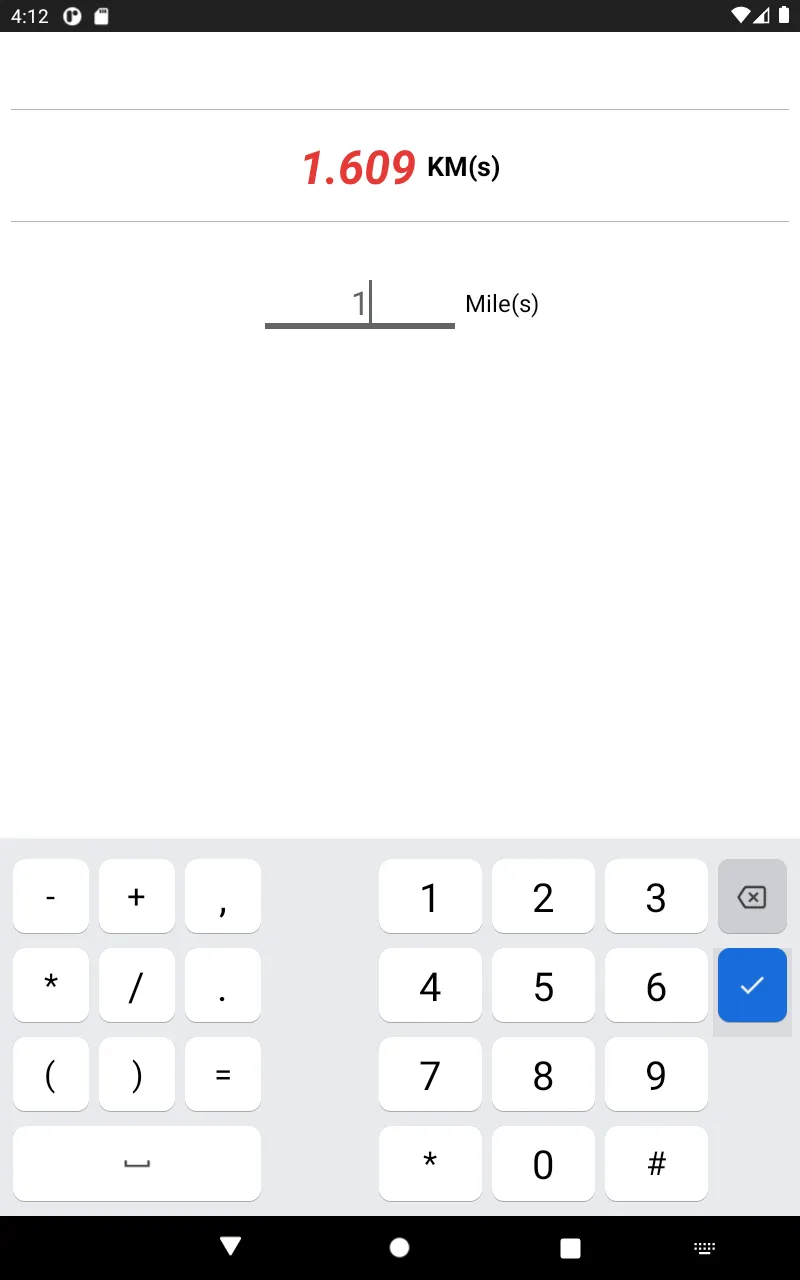 Mile KiloMeter Calc | Indus Appstore | Screenshot