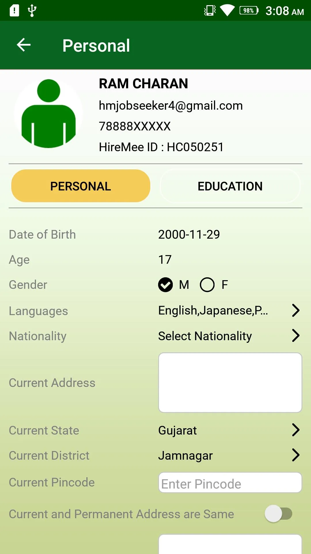 HireMee Assessment | Indus Appstore | Screenshot