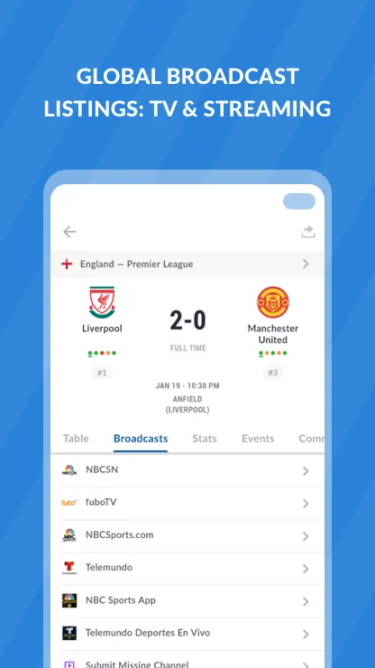 Live Soccer TV: Scores & Stats | Indus Appstore | Screenshot