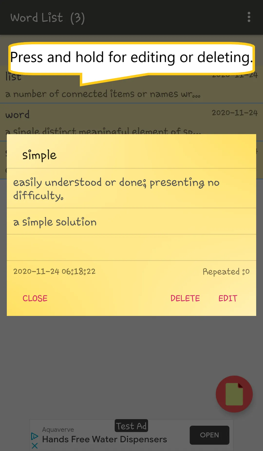 Simple Word List | Indus Appstore | Screenshot