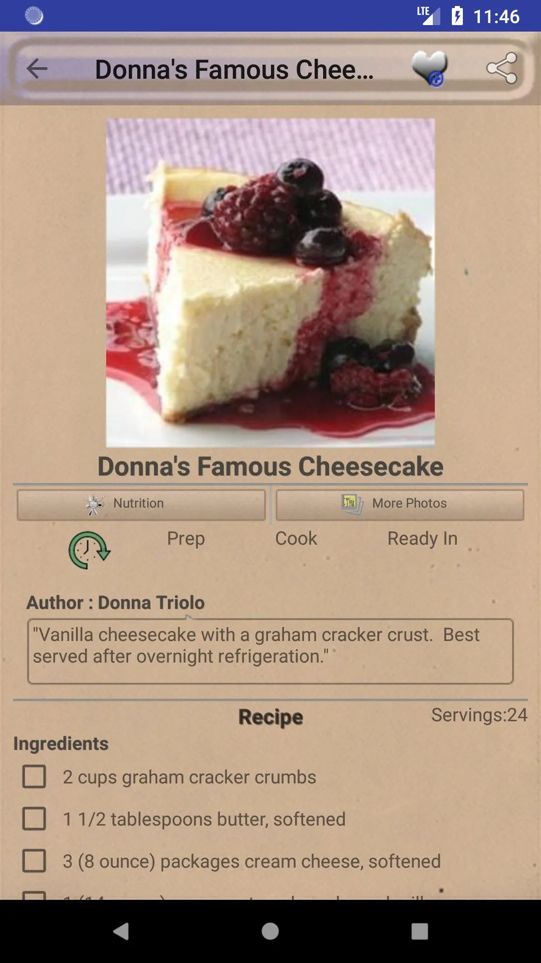 Cheesecake and Cheese Recipes | Indus Appstore | Screenshot