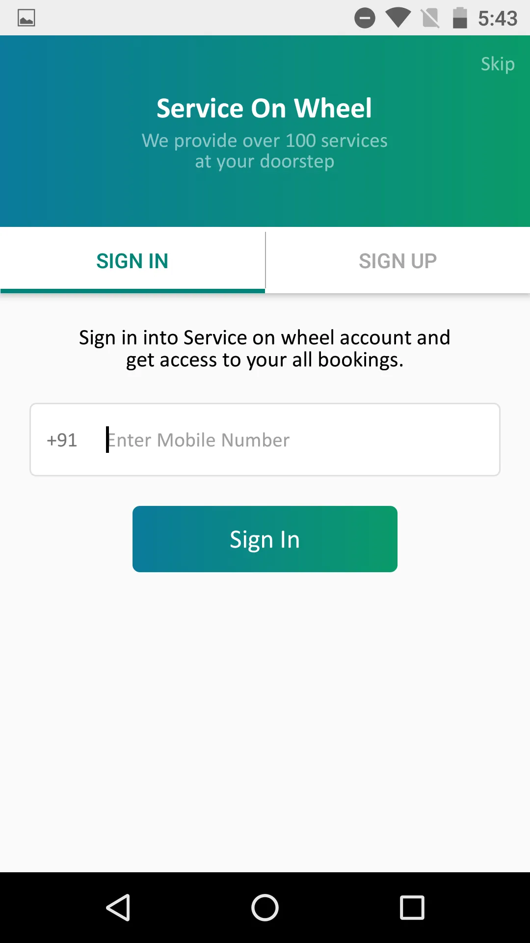 ServiceOnWheel | Indus Appstore | Screenshot