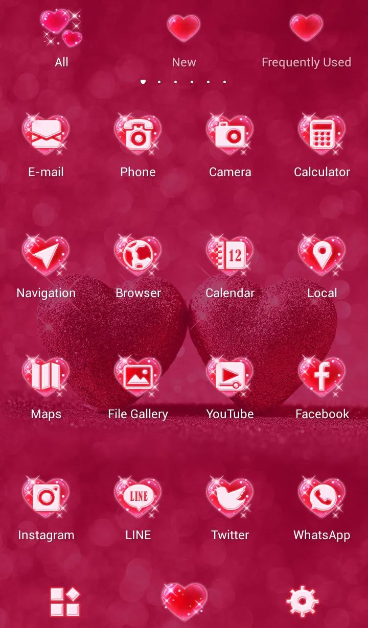 Glitter Hearts Theme | Indus Appstore | Screenshot