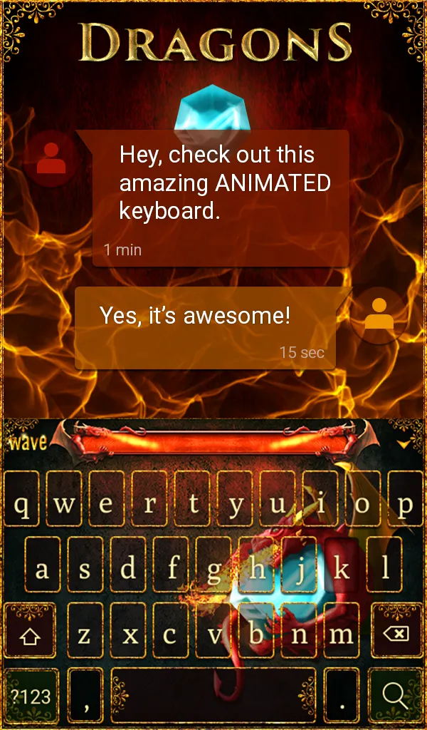 Dragons Keyboard + Wallpaper | Indus Appstore | Screenshot