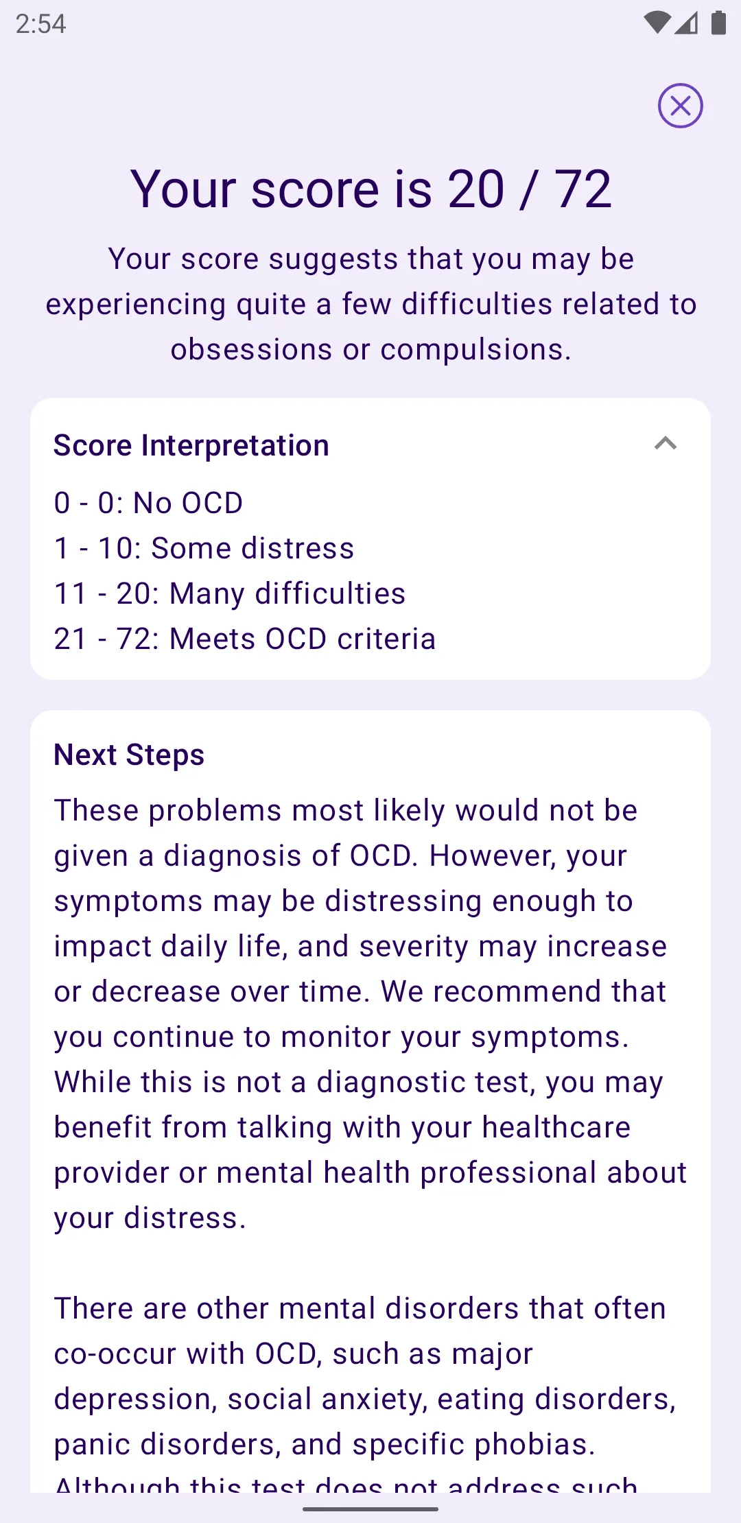 OCD Test | Indus Appstore | Screenshot