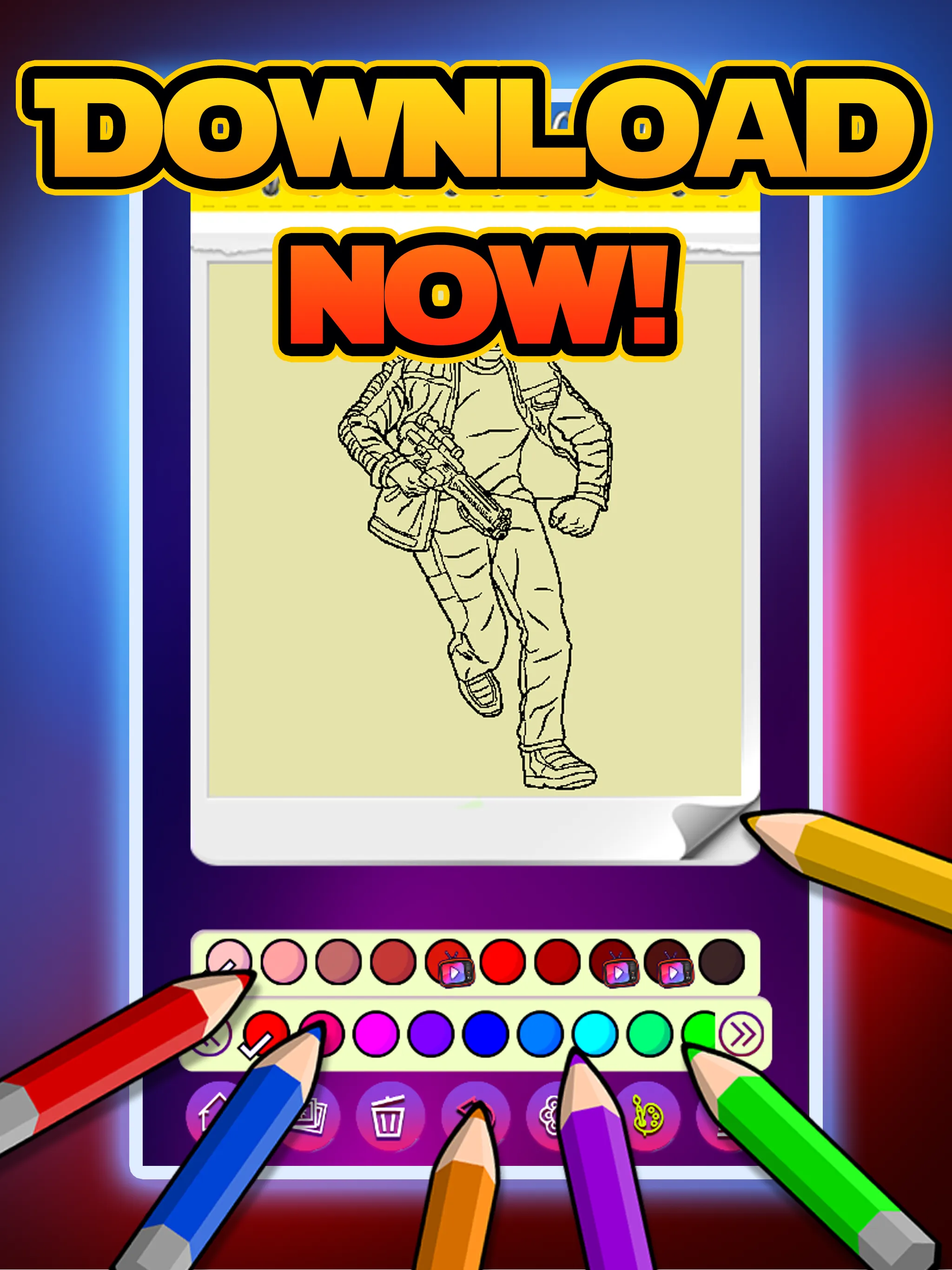 Galaxy War Hero Coloring Book | Indus Appstore | Screenshot