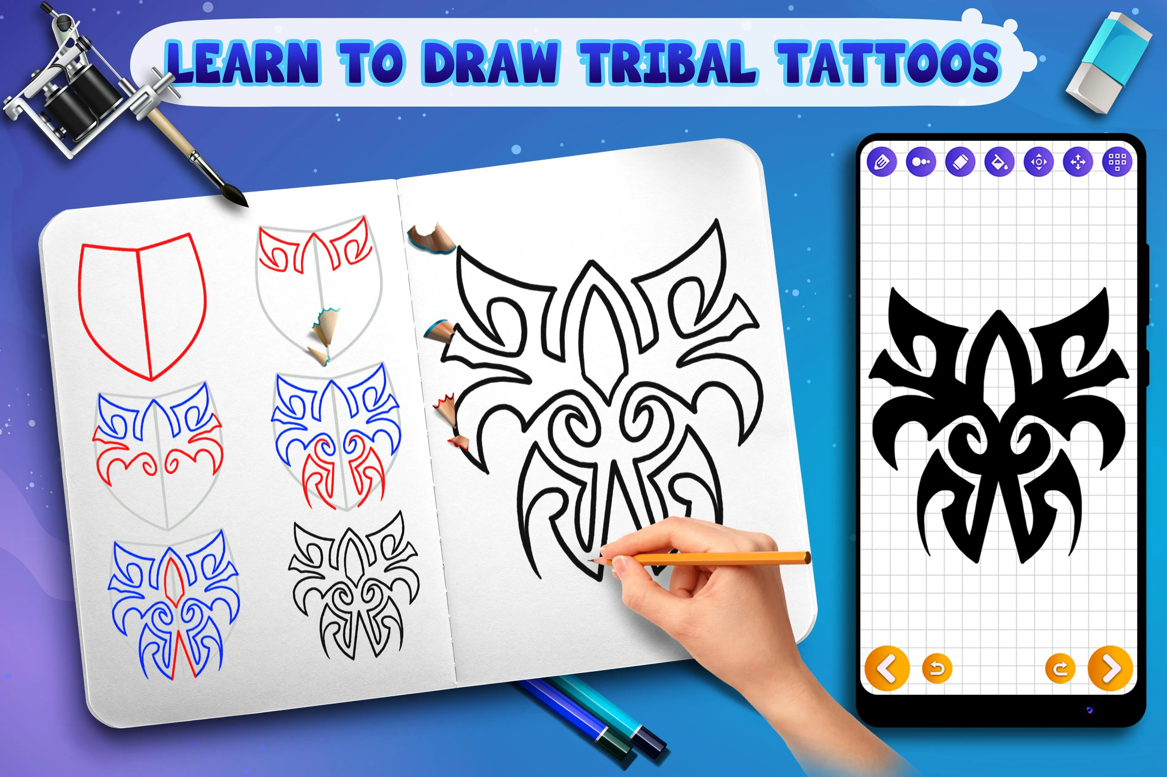 Learn to Draw Tribal Tattoos | Indus Appstore | Screenshot