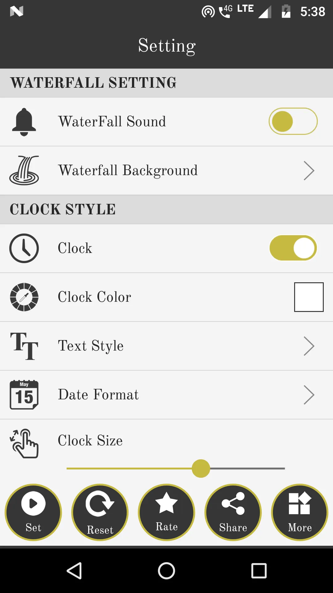 Waterfall digital clock lwp | Indus Appstore | Screenshot