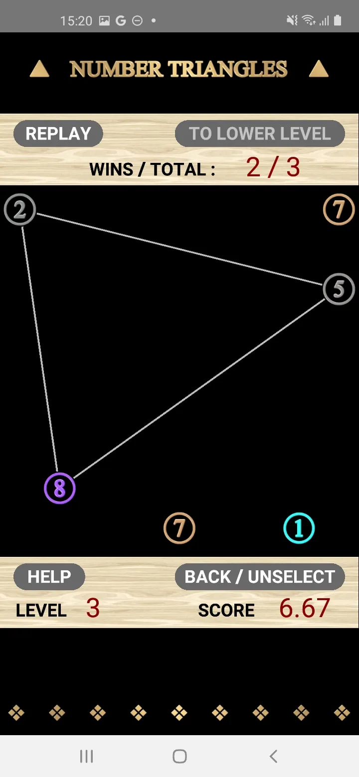 Number Triangle: Make 15 | Indus Appstore | Screenshot