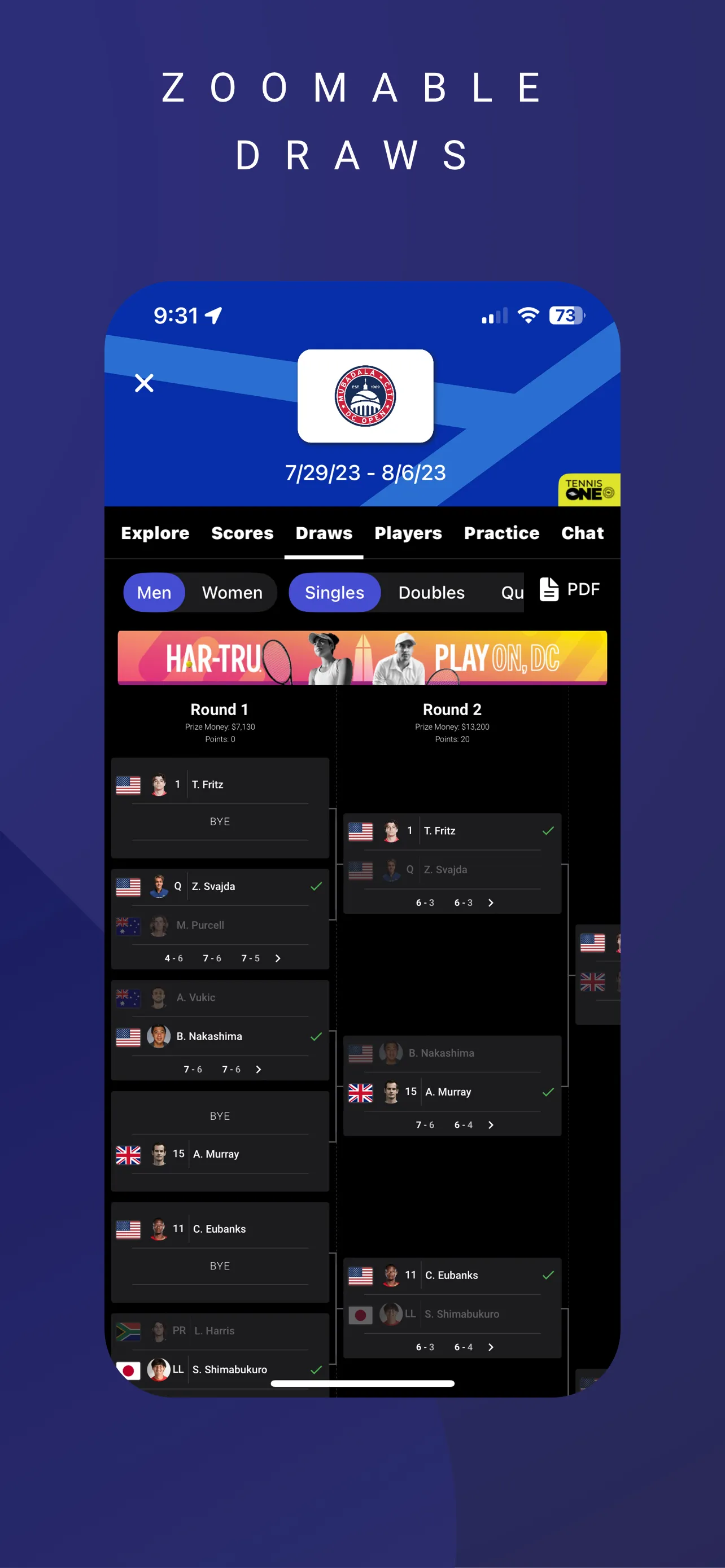 TennisONE - Tennis Live Scores | Indus Appstore | Screenshot