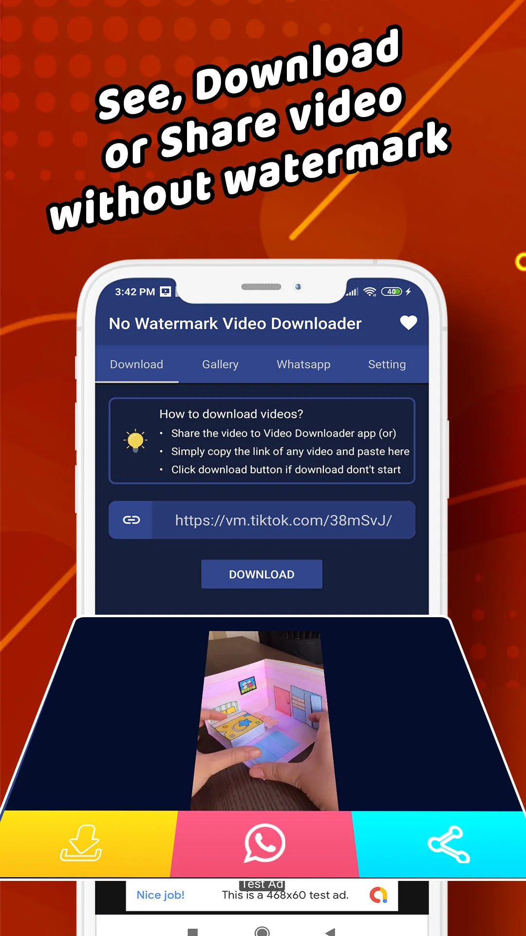 No Watermark Video Downloader | Indus Appstore | Screenshot