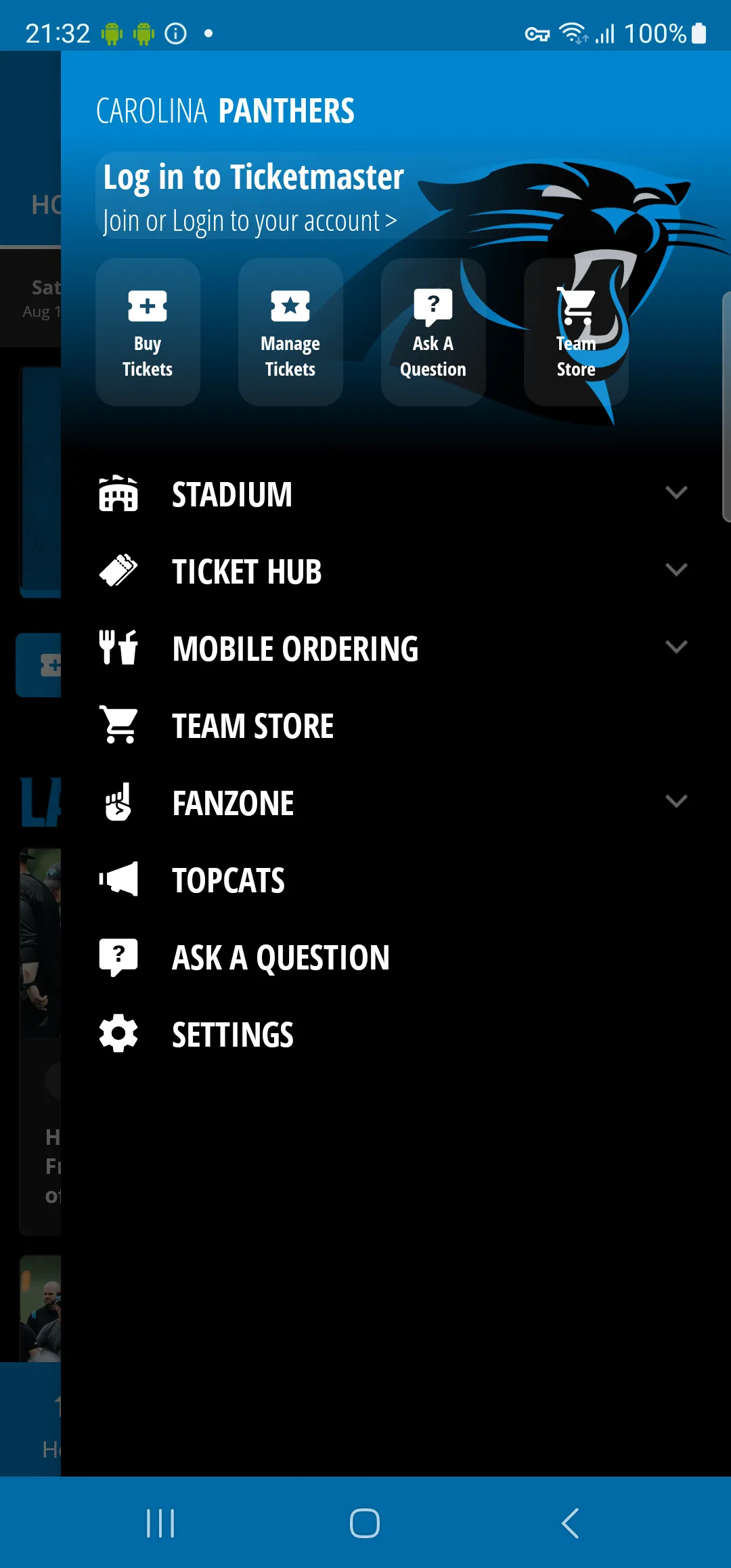 Carolina Panthers Mobile | Indus Appstore | Screenshot