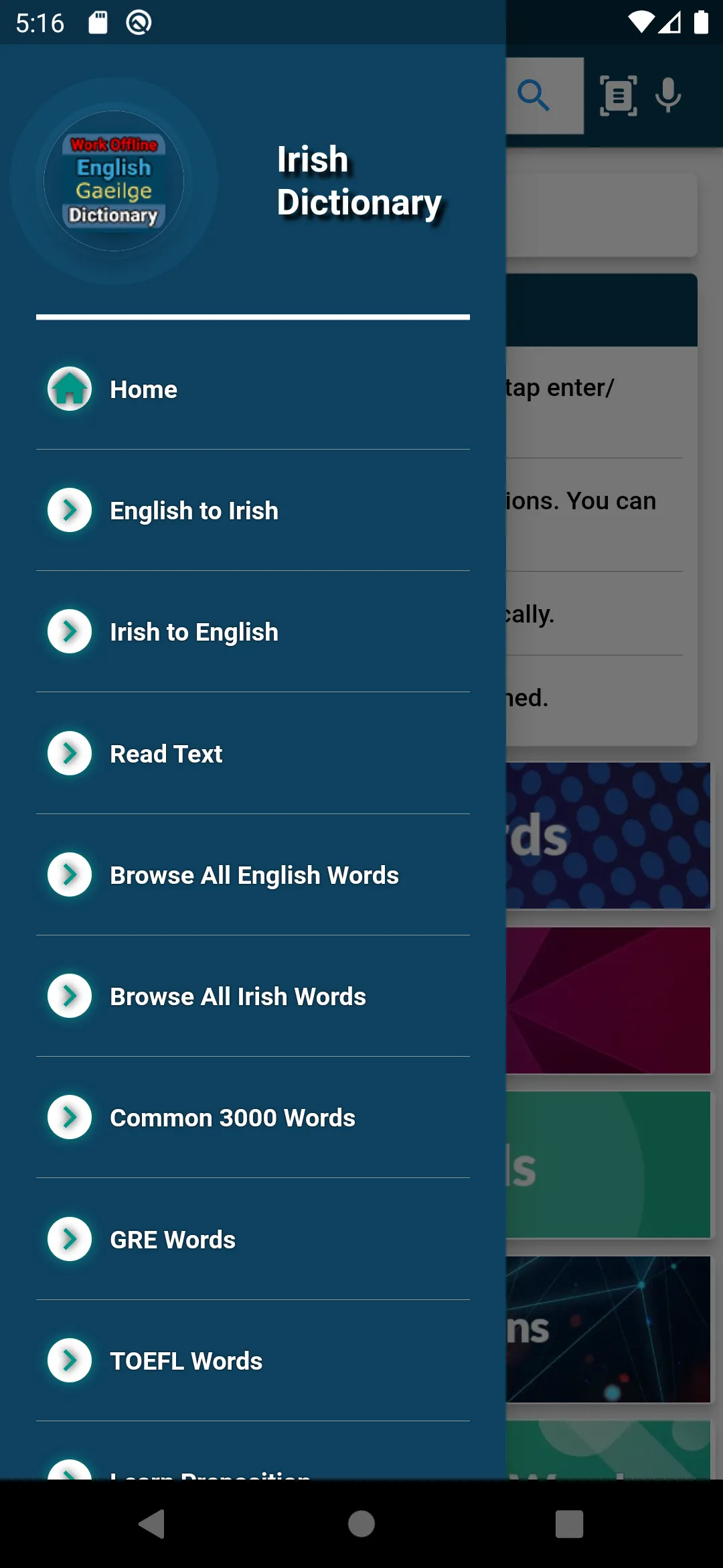 English : Irish Dictionary | Indus Appstore | Screenshot