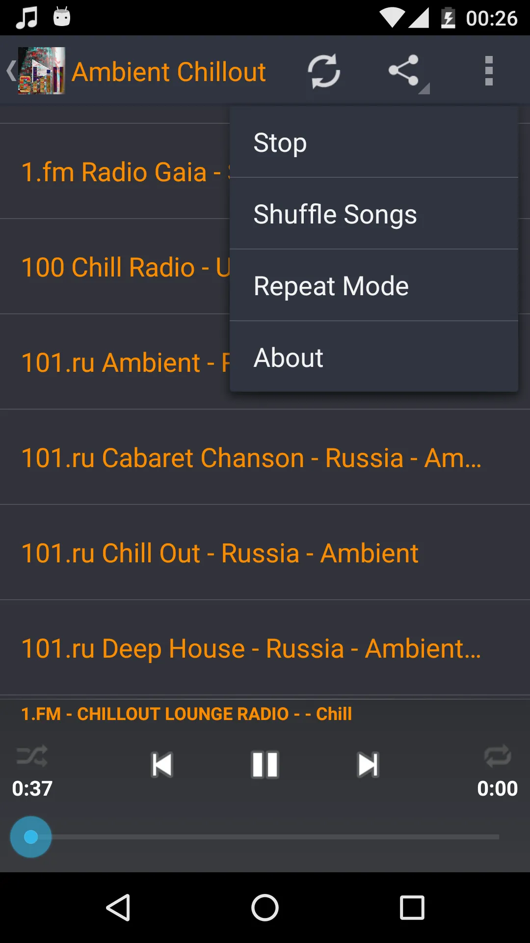 Ambient Chillout Music ONLINE | Indus Appstore | Screenshot