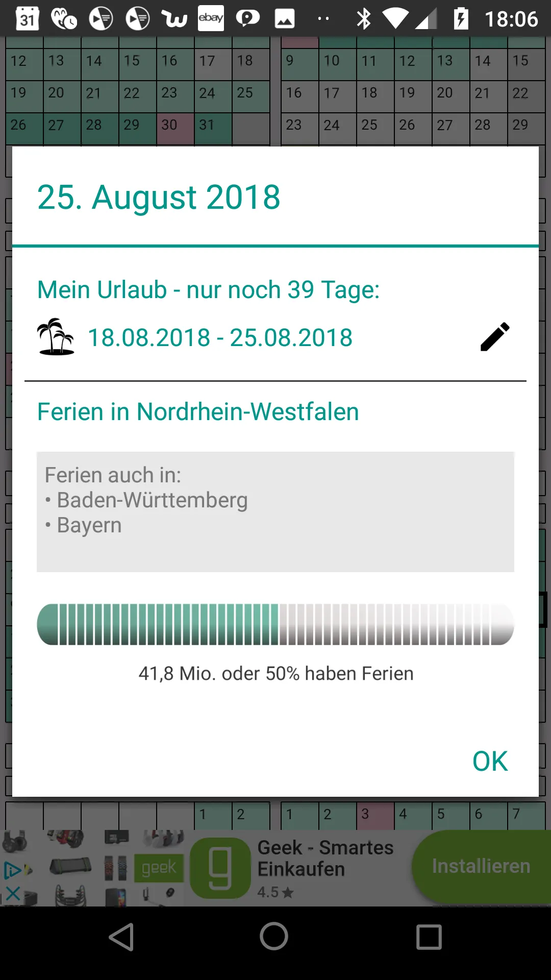 Bundesferien, Ferien+Feiertage | Indus Appstore | Screenshot