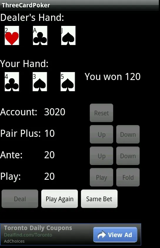 Three Card Poker | Indus Appstore | Screenshot