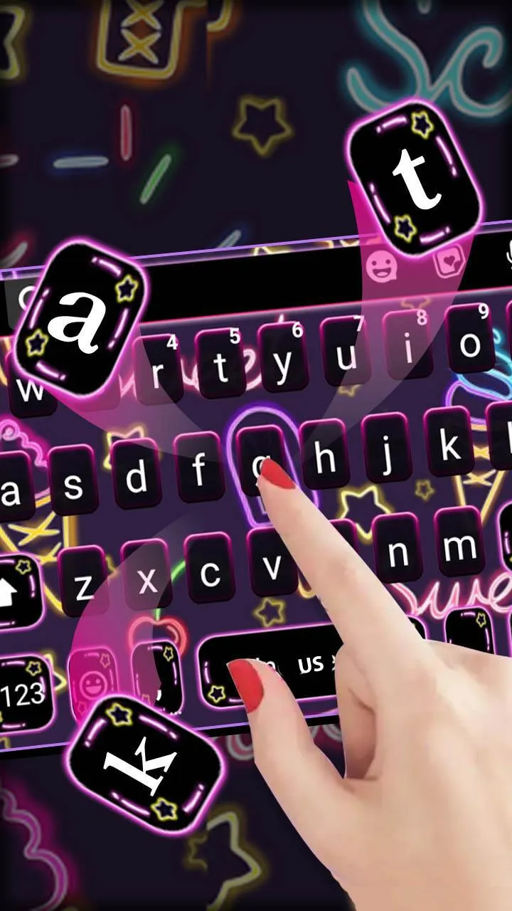 Neon Doodle Keyboard Theme | Indus Appstore | Screenshot