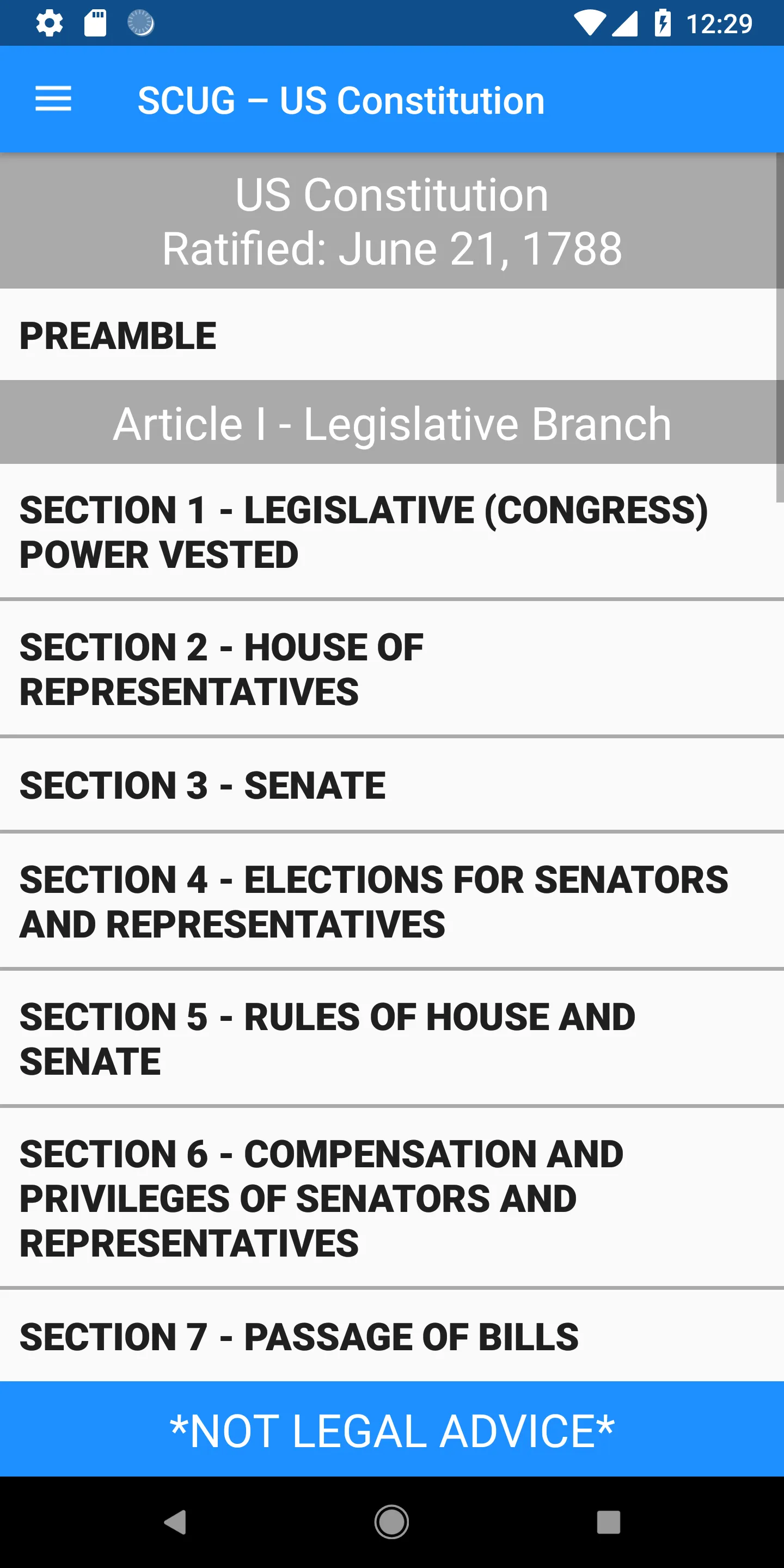 SCUG - US Constitution - Voice | Indus Appstore | Screenshot