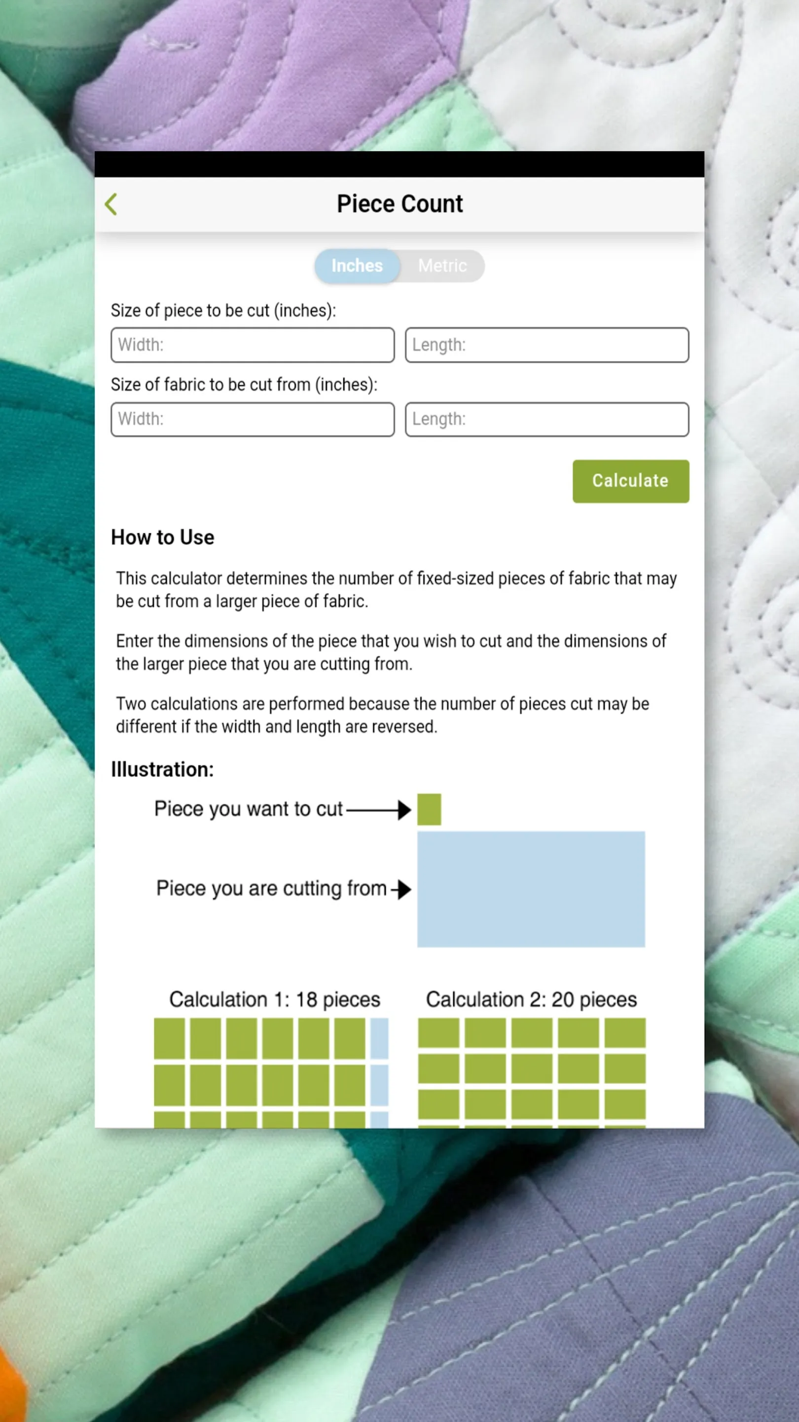 Quilting Calculators | Indus Appstore | Screenshot