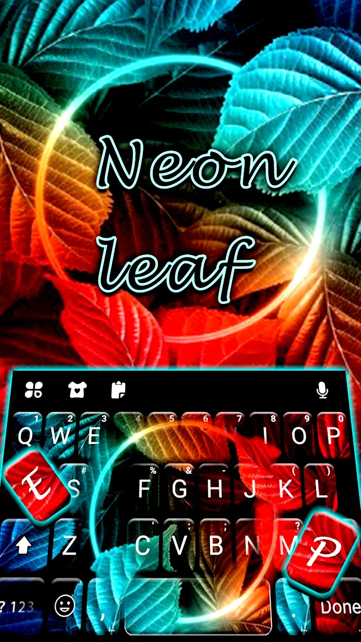 Neon Leaf Keyboard Background | Indus Appstore | Screenshot