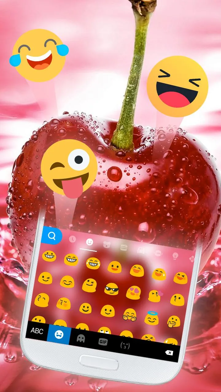 Water Splash Cherry Keyboard T | Indus Appstore | Screenshot