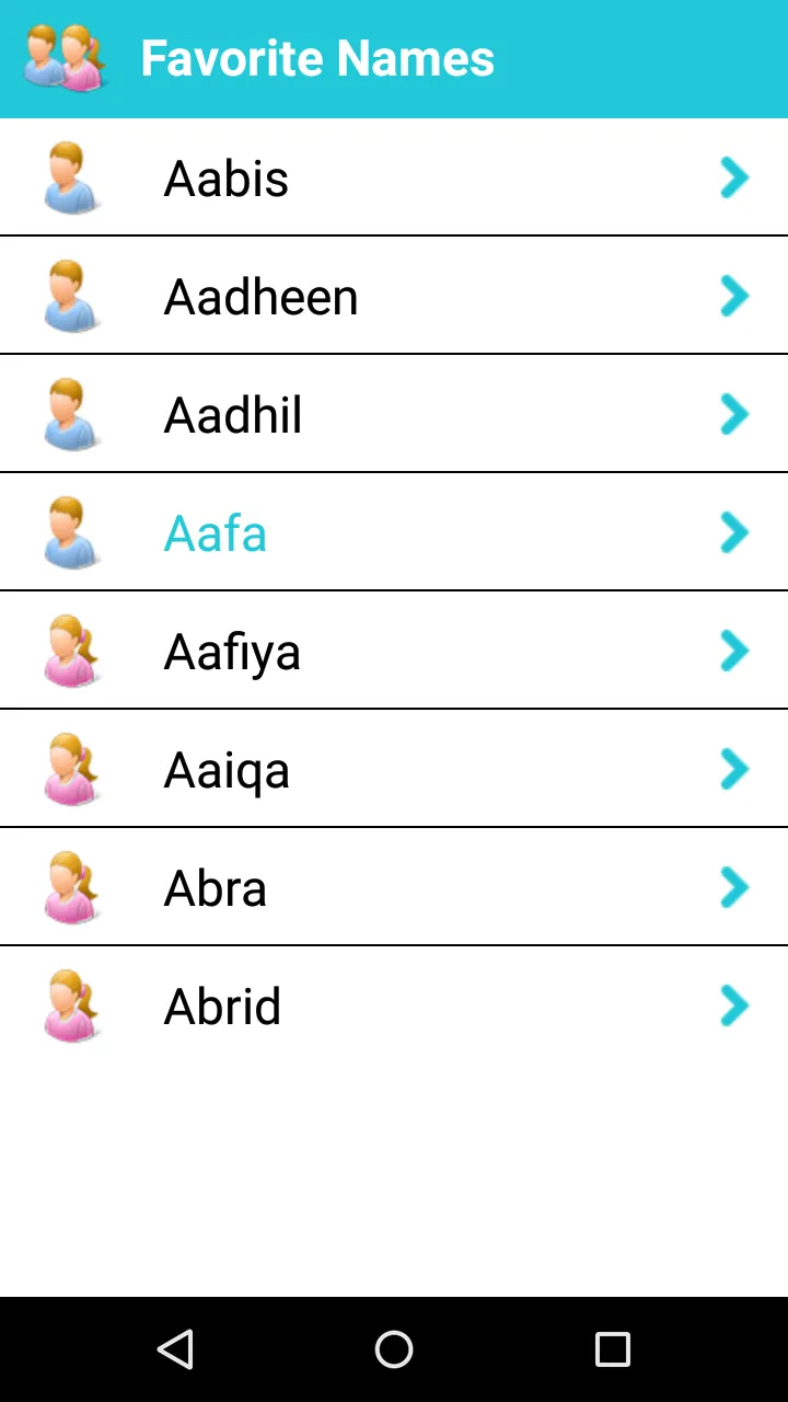 Pakistani Islamic Baby Names | Indus Appstore | Screenshot