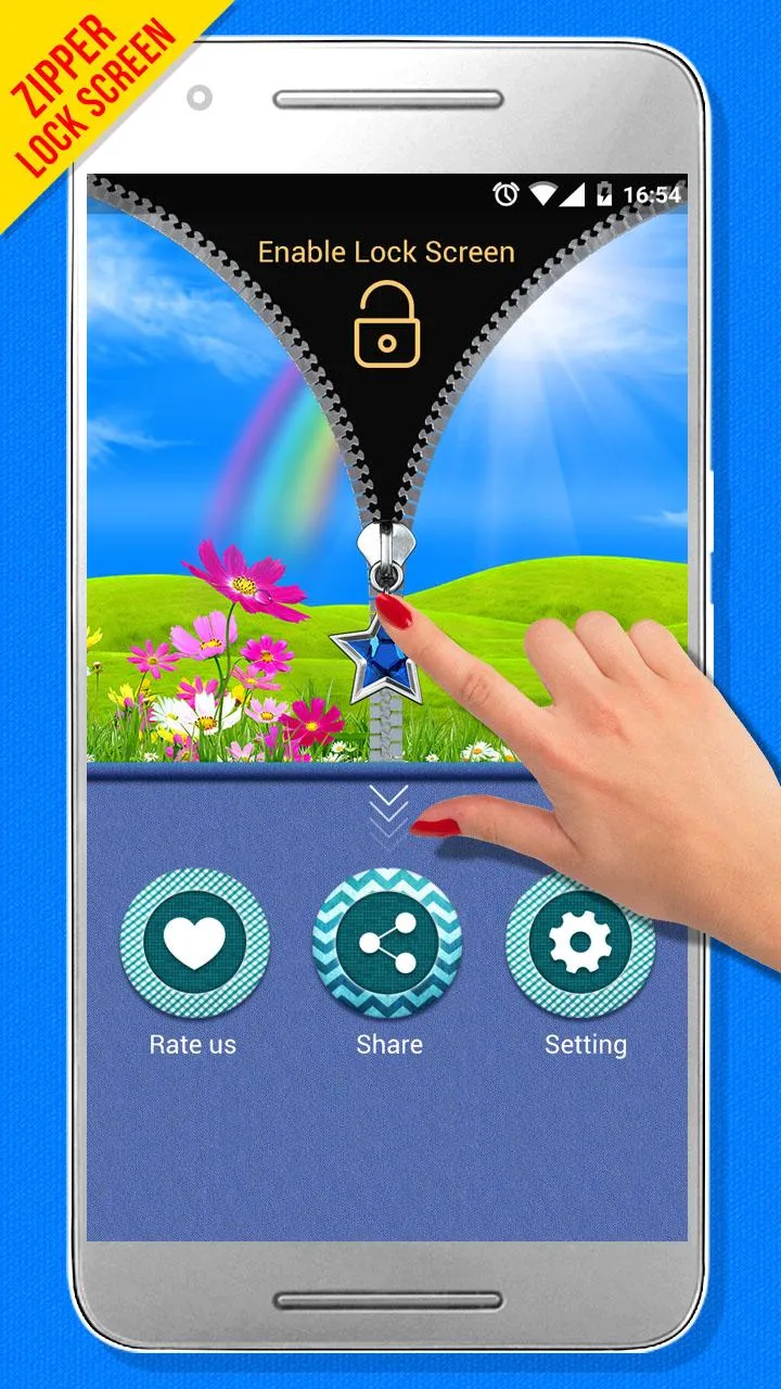 Rainbow Zipper Lock Screen | Indus Appstore | Screenshot