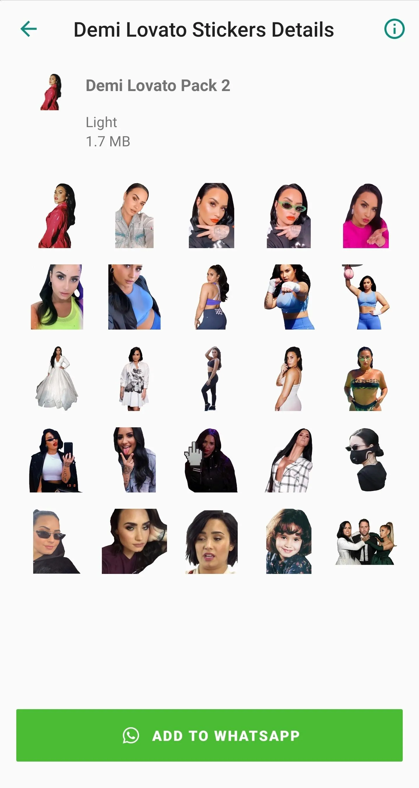 Demi Lovato Stickers App on WA | Indus Appstore | Screenshot