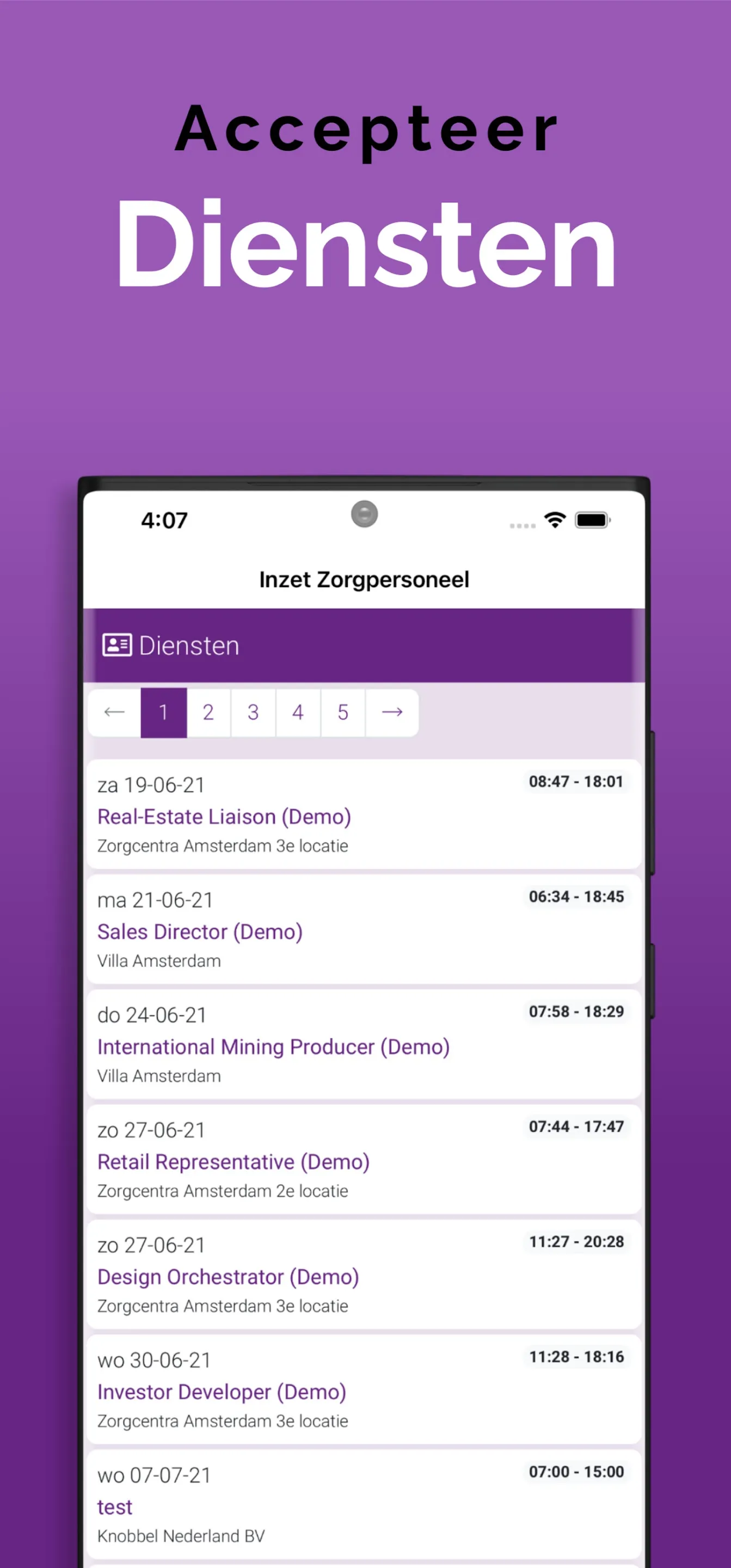 Inzet Zorgpersoneel | Indus Appstore | Screenshot