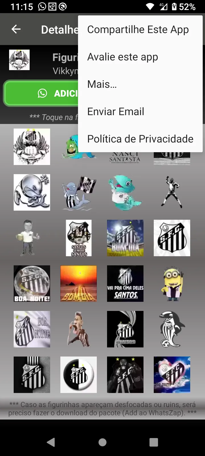 Figurinhas do Santos, o Peixe | Indus Appstore | Screenshot