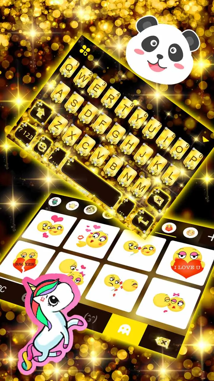 Golden Diamonds Keyboard Backg | Indus Appstore | Screenshot