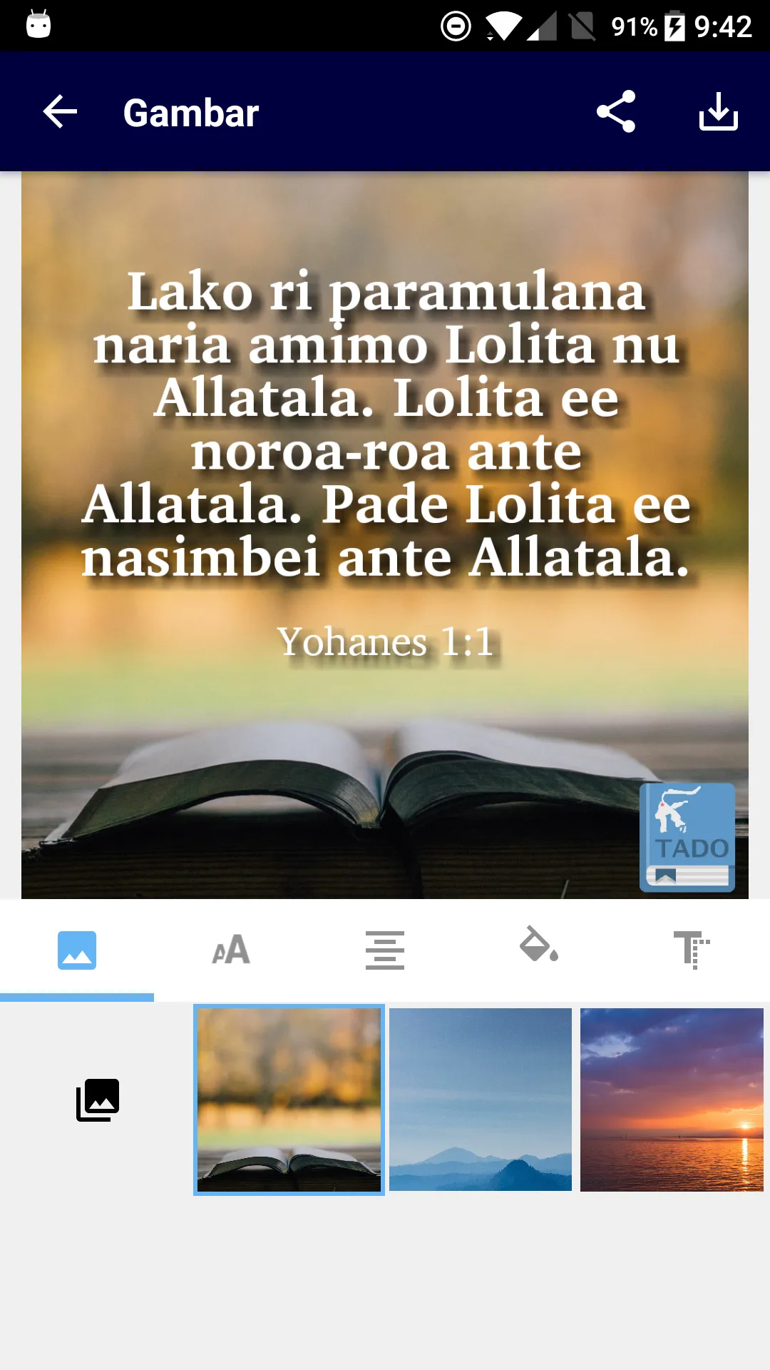 Alkitab Tado | Indus Appstore | Screenshot