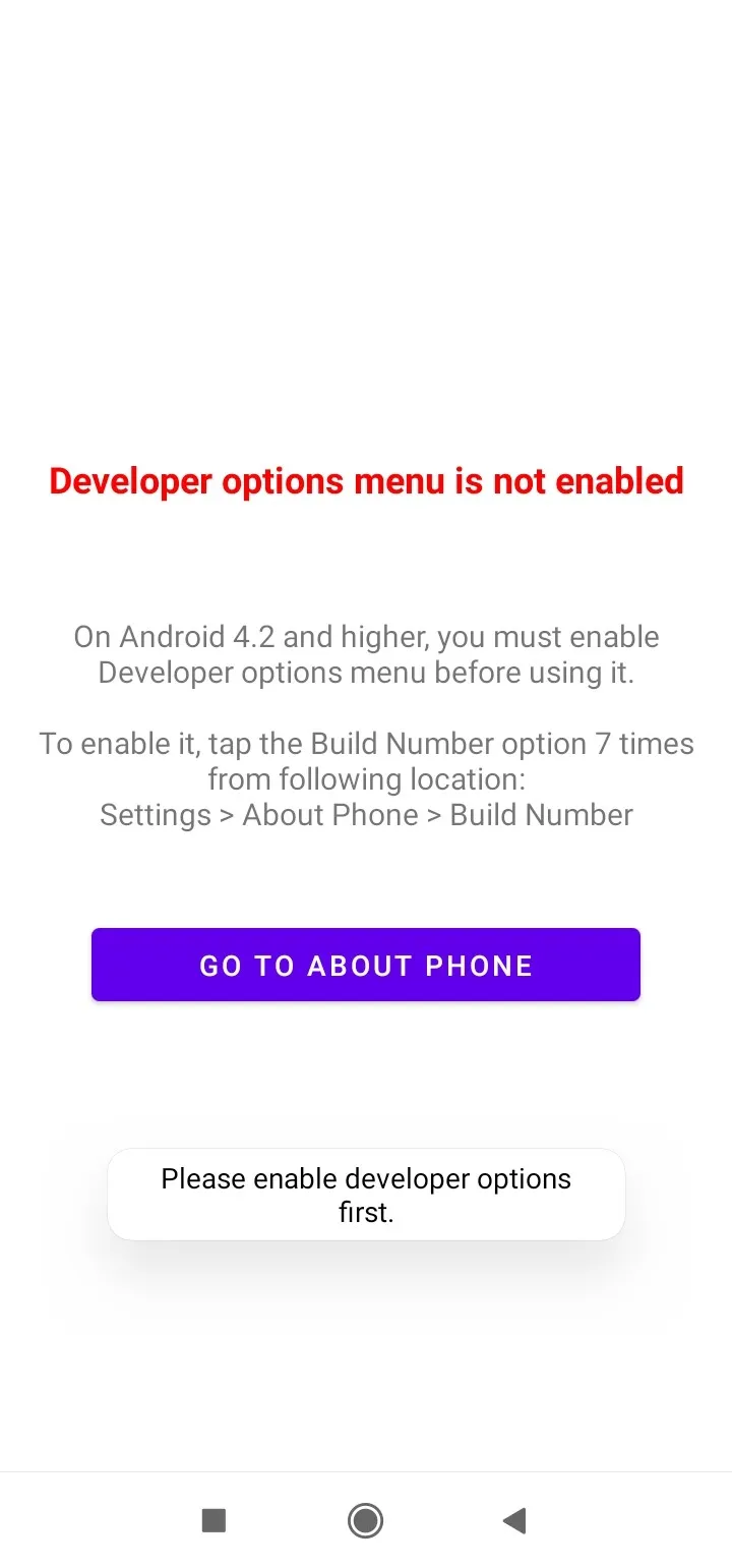 Developer Options Shortcut | Indus Appstore | Screenshot