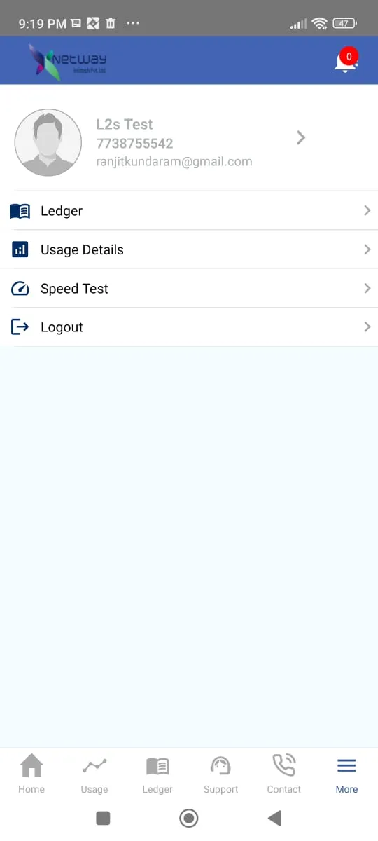 Netway Connect Customer App | Indus Appstore | Screenshot