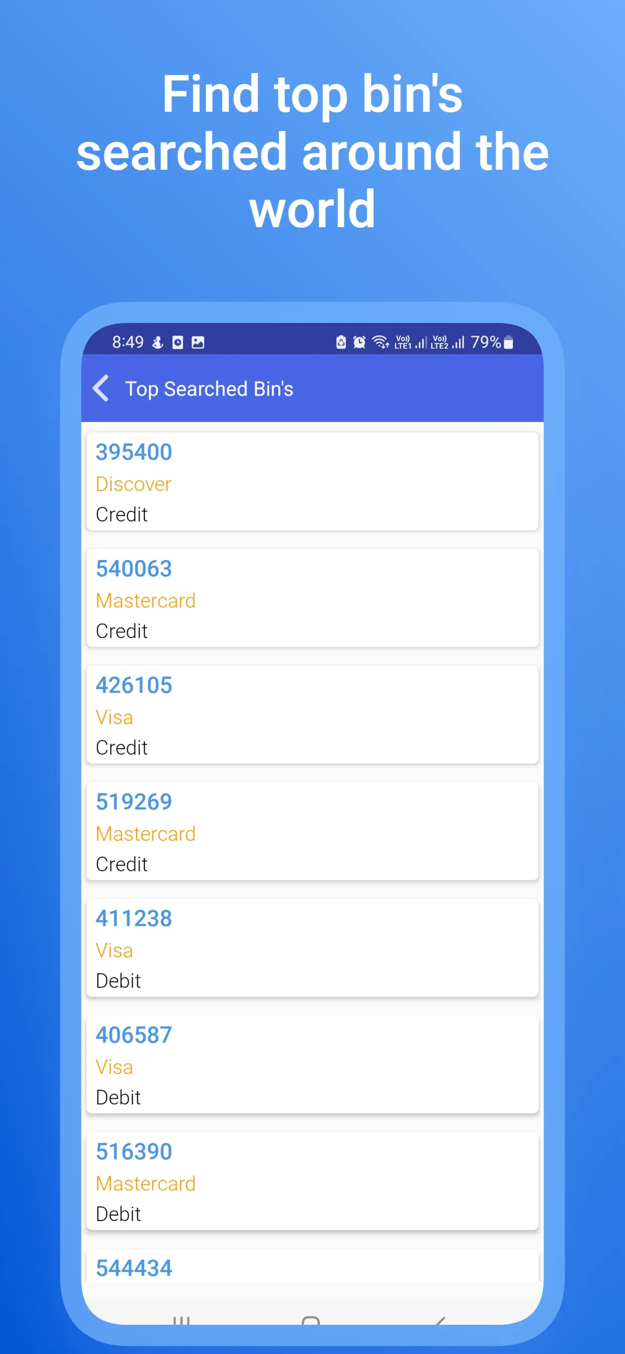 Cards Information Finder | Indus Appstore | Screenshot